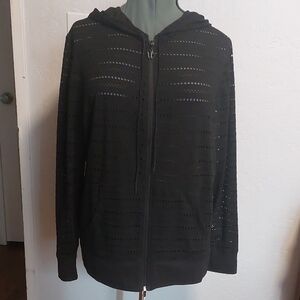 Lane Bryant Black Hooded Jacket